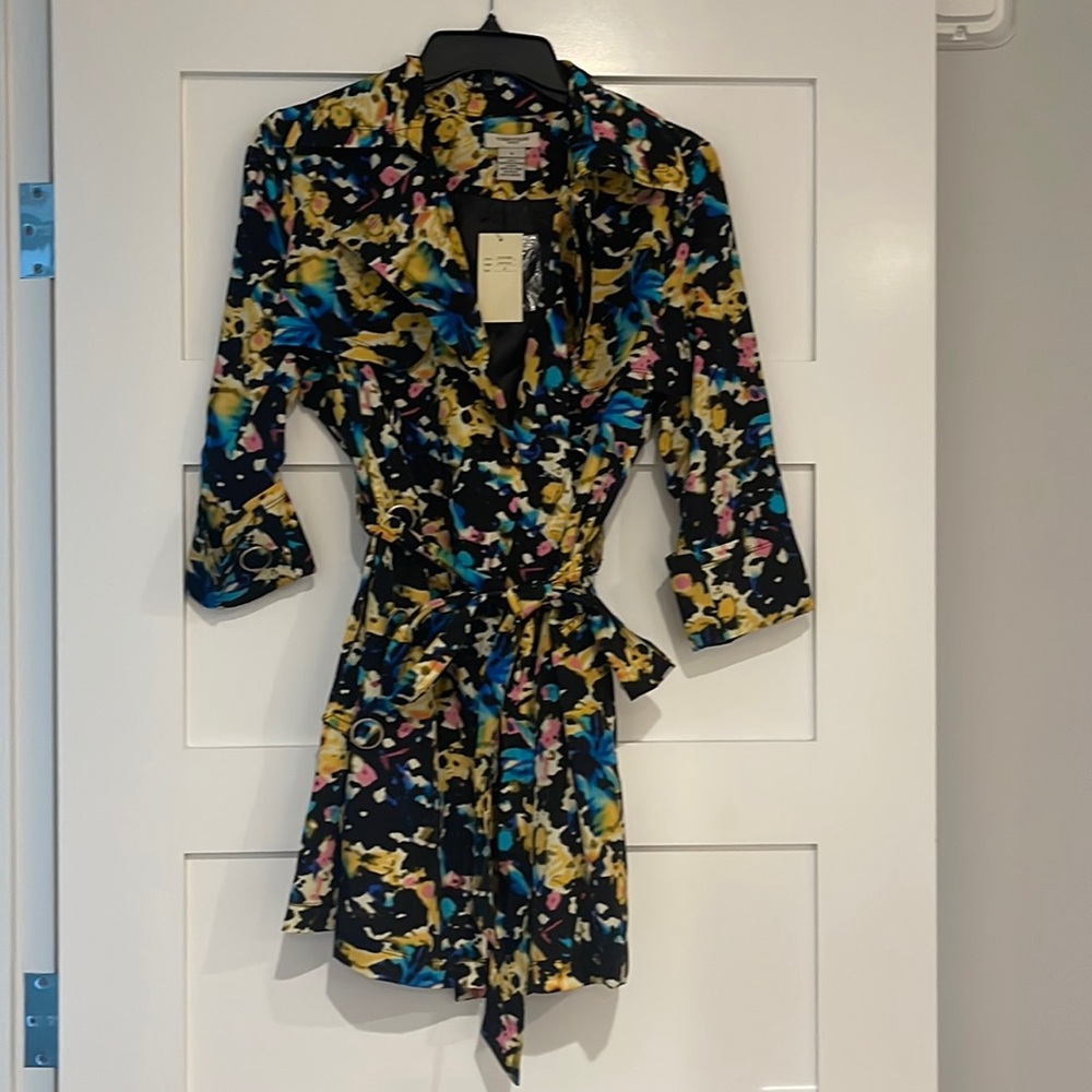 Multi color trench coat